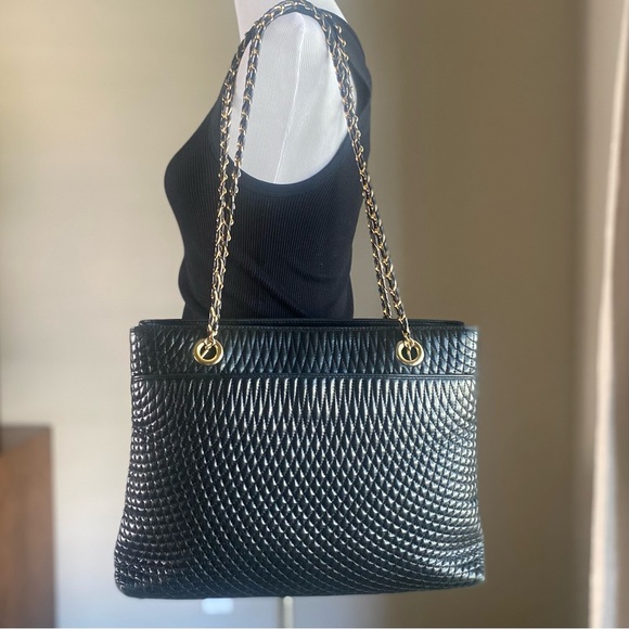 Bally Quilted Matelasse Leather Chain Shoulder Tote - Picture 3 of 13